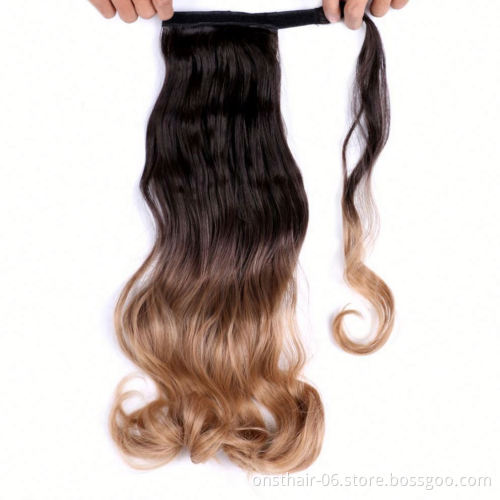 MYZYR Long Curly/Straight Clip in Hair Tail Nature False Ponytail Hairpiece With Hairpins Synthetic Ponytail Hair Extension